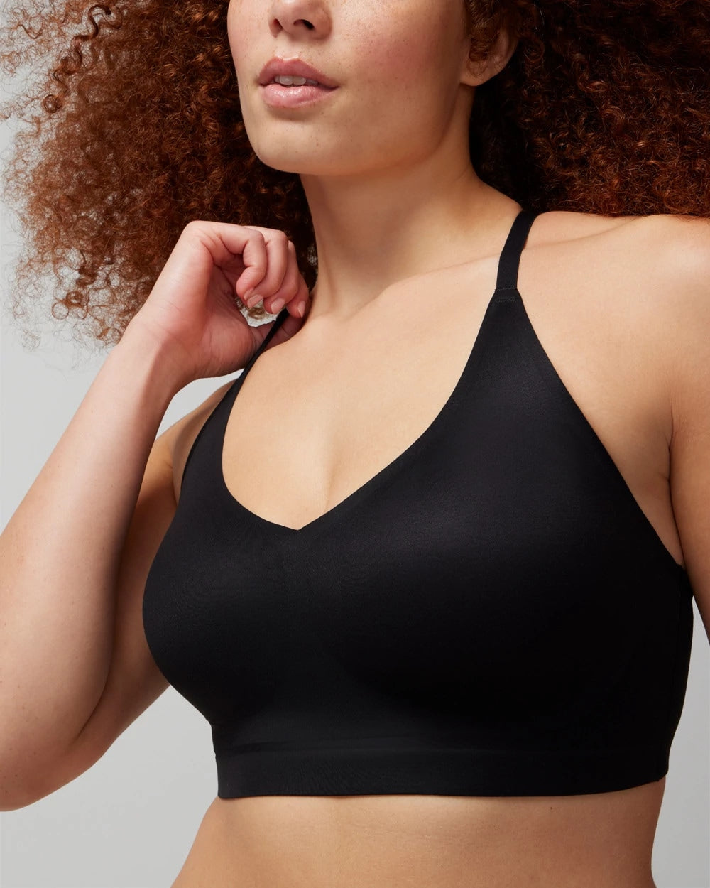 BLACK Racerback Bralette with Lace Back