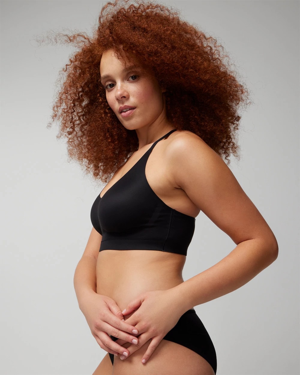 BLACK Racerback Bralette with Lace Back
