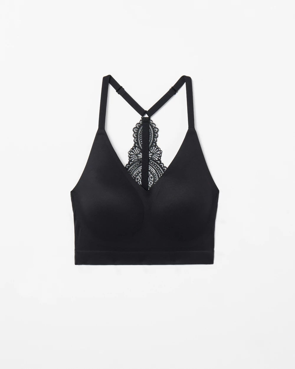 BLACK Racerback Bralette with Lace Back