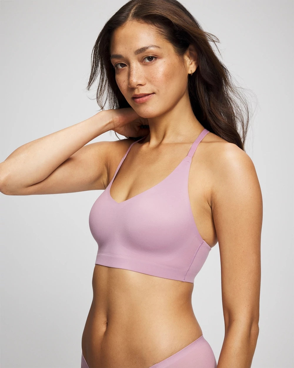 LILAC WINE Racerback Bralette with Lace Back