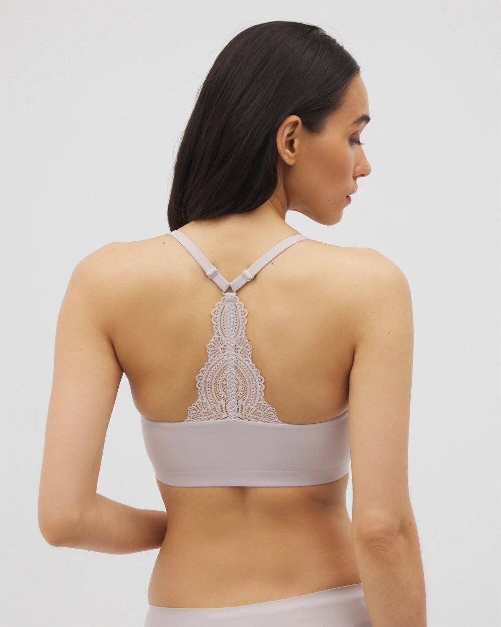 GRAY GLASS Racerback Bralette with Lace Back