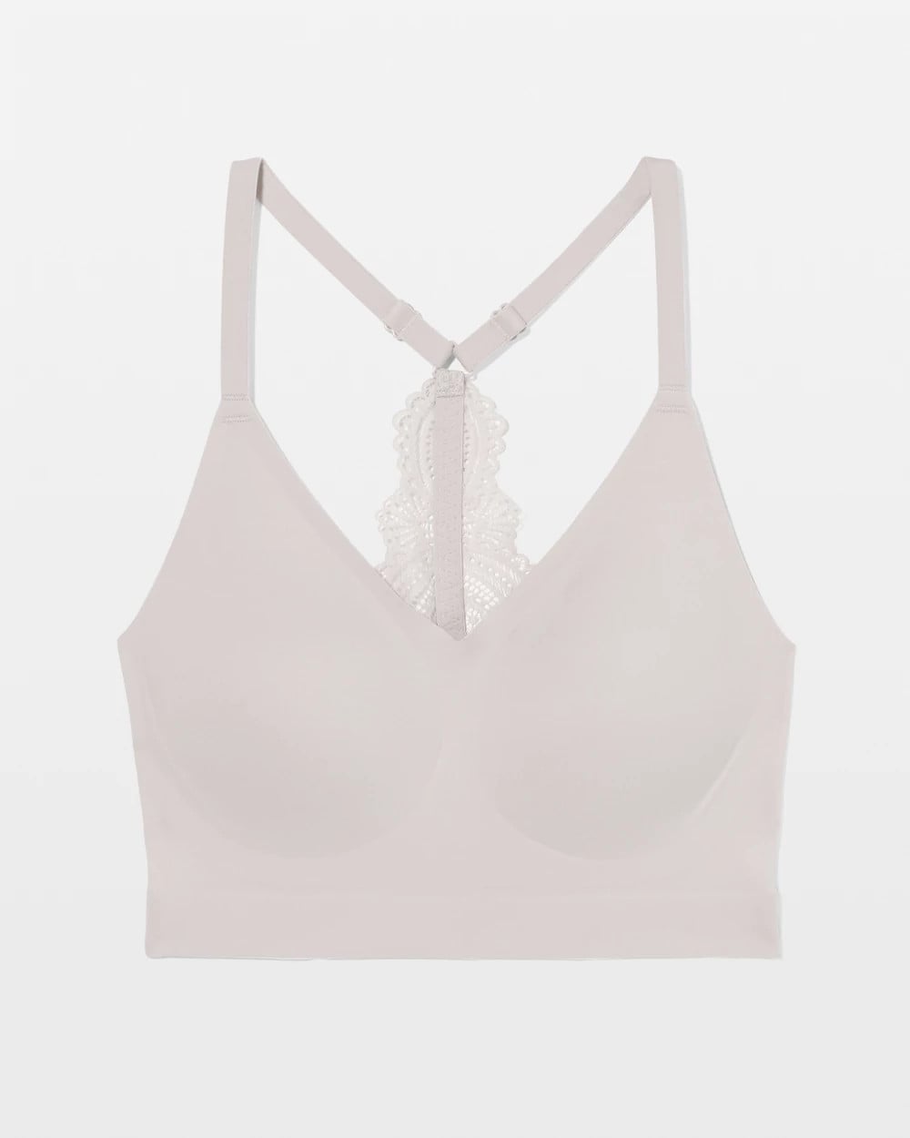 GRAY GLASS Racerback Bralette with Lace Back