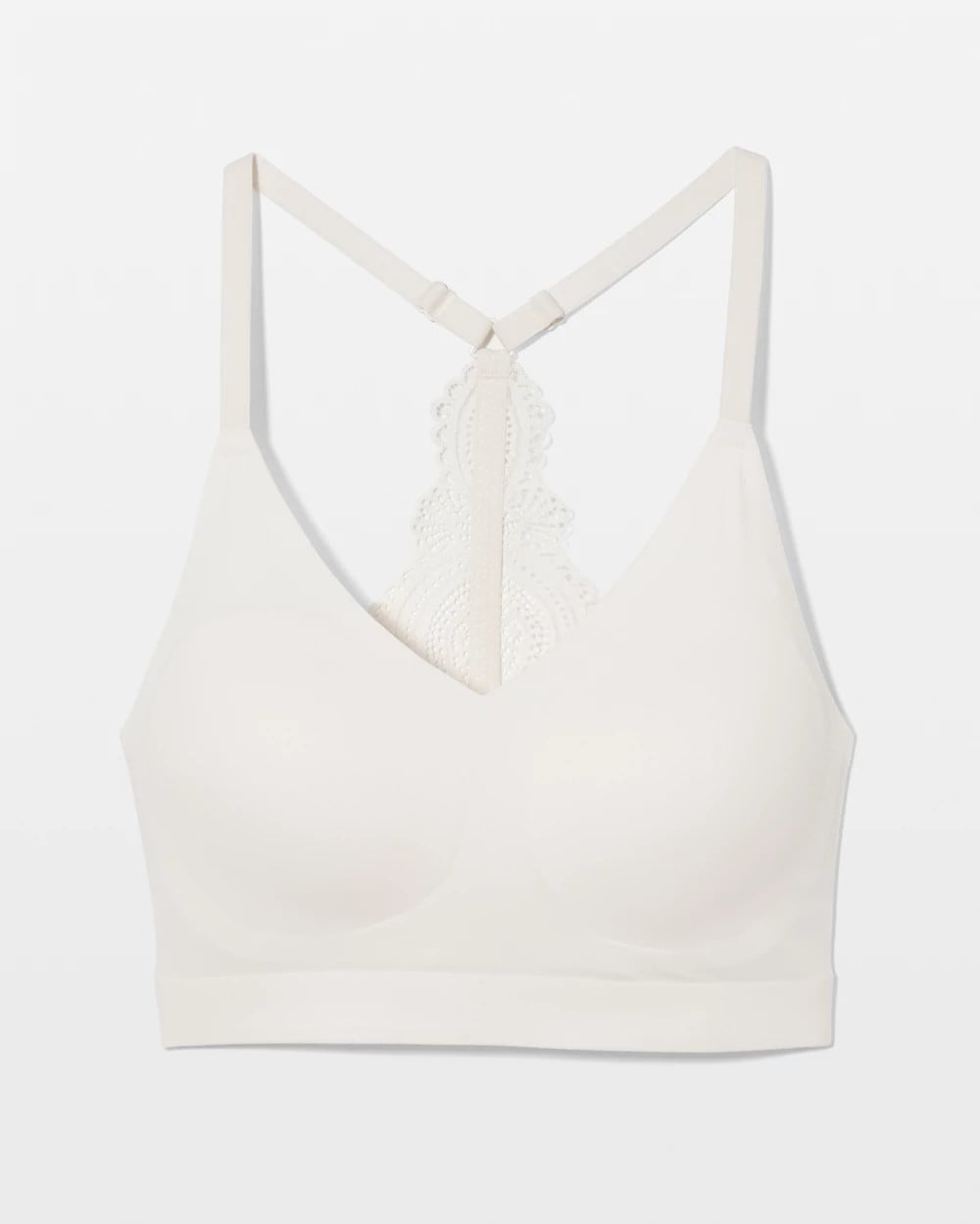 IVORY Racerback Bralette with Lace Back