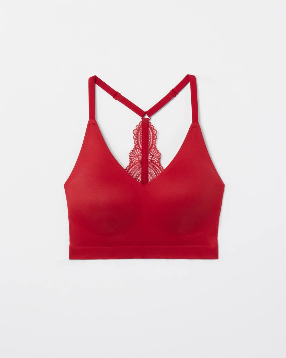 PAINT THE TOWN RED Racerback Bralette with Lace Back