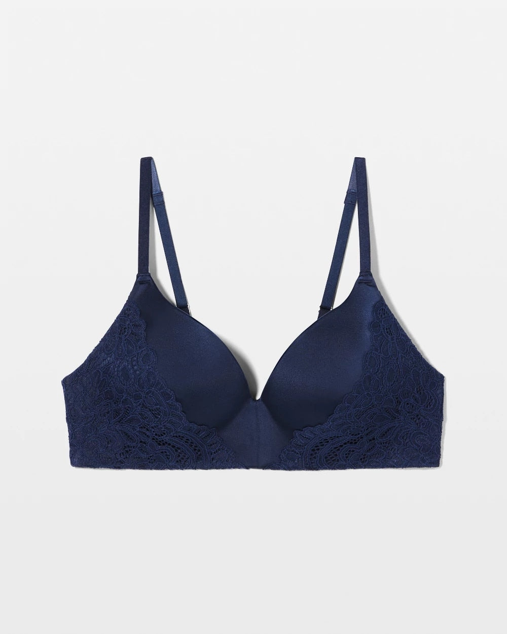 NIGHTFALL NAVY Wireless Lace Push-Up Bra
