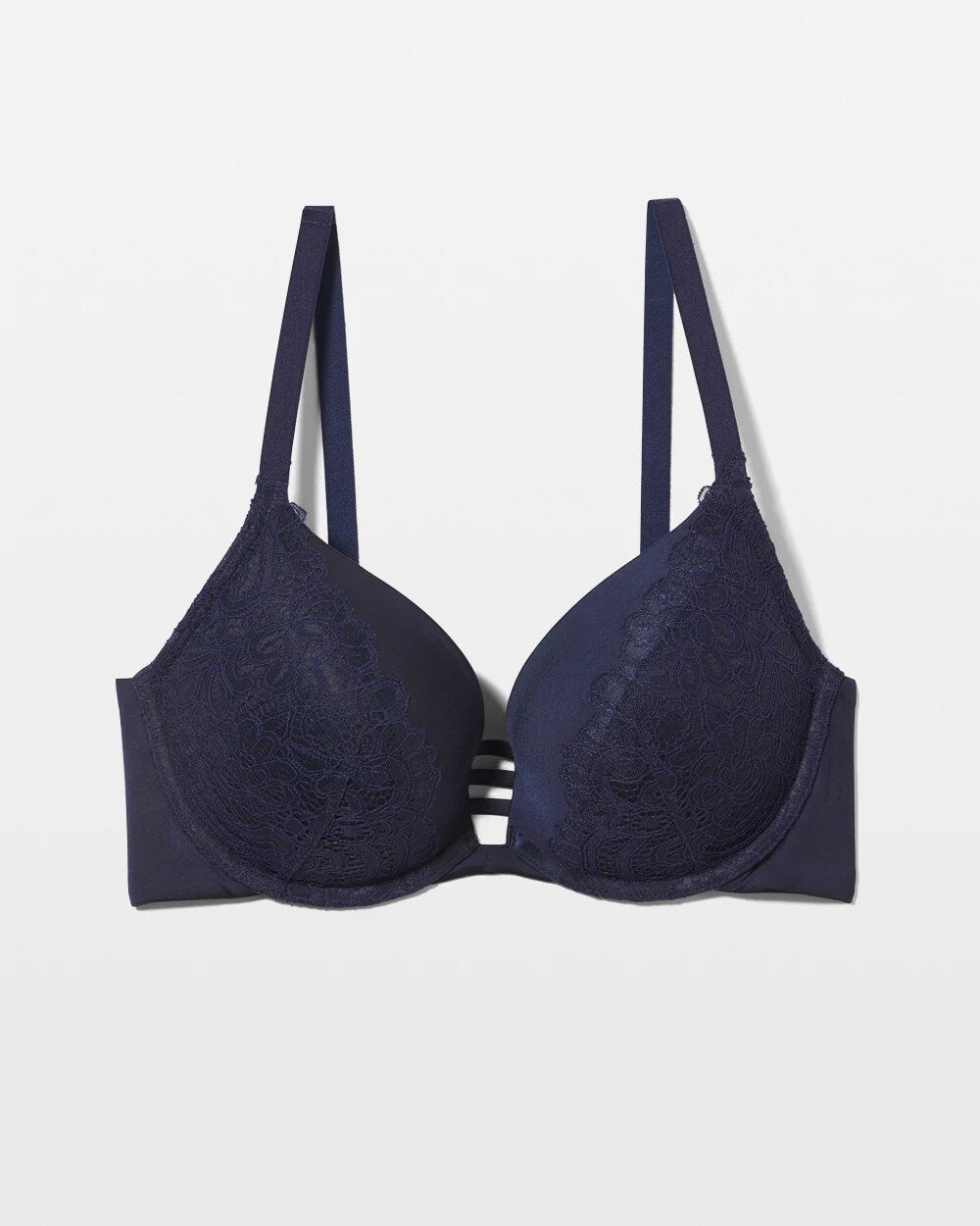 NIGHTFALL NAVY Push-up Plunge Bra with Lace
