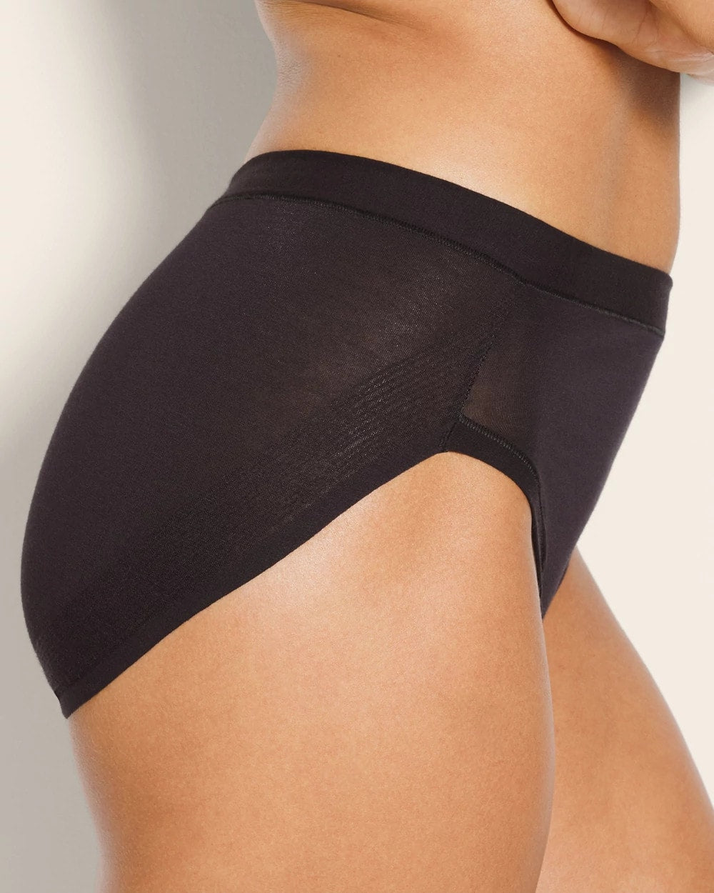 BLACK Cotton High-Leg Panty