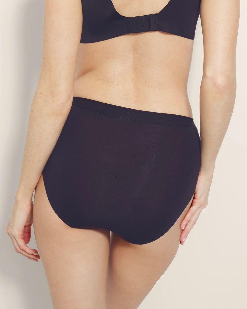 BLACK Cotton High-Leg Panty