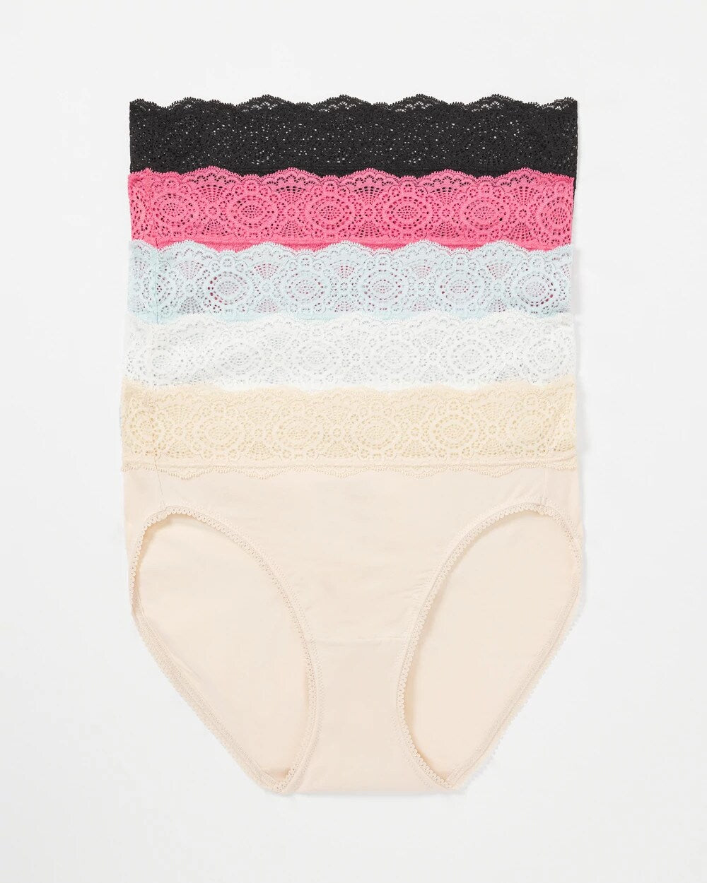 RAPTURE ROSE MULTIPACK Crochet Lace High Leg Panty Pack