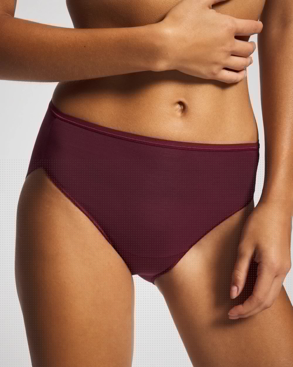 VELVET PLUM Cotton High Leg Panty