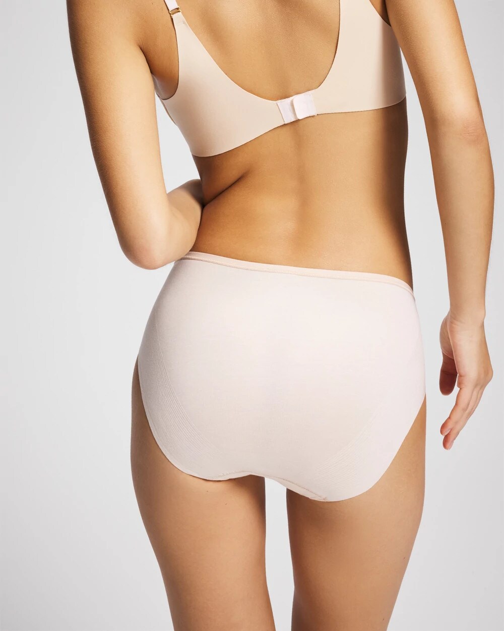 PALE SAND Cotton High Leg Panty