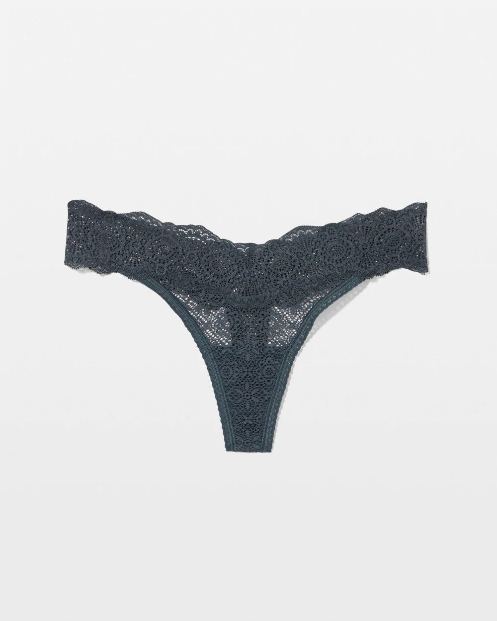 PETROL Embraceable Thong Panty with Crochet Lace