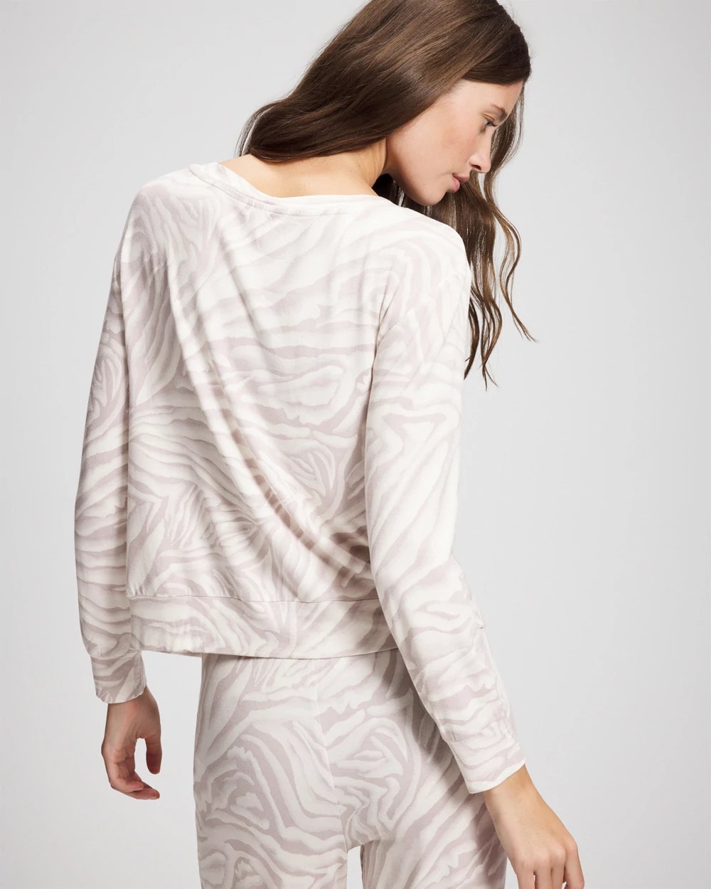 ZEBRA ZEN GRAY GLASS Long-Sleeve Pajama Top
