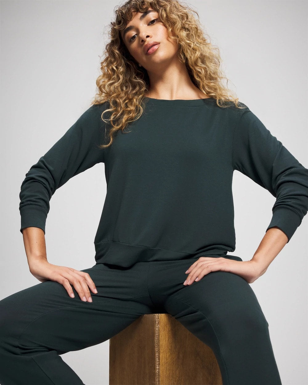 GREEN JOLIE Long-Sleeve Pajama Top
