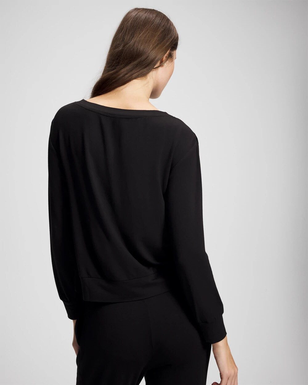 BLACK Long-Sleeve Pajama Top