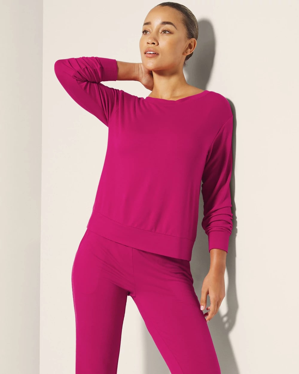 PINK COSMO Long-Sleeve Pajama Top
