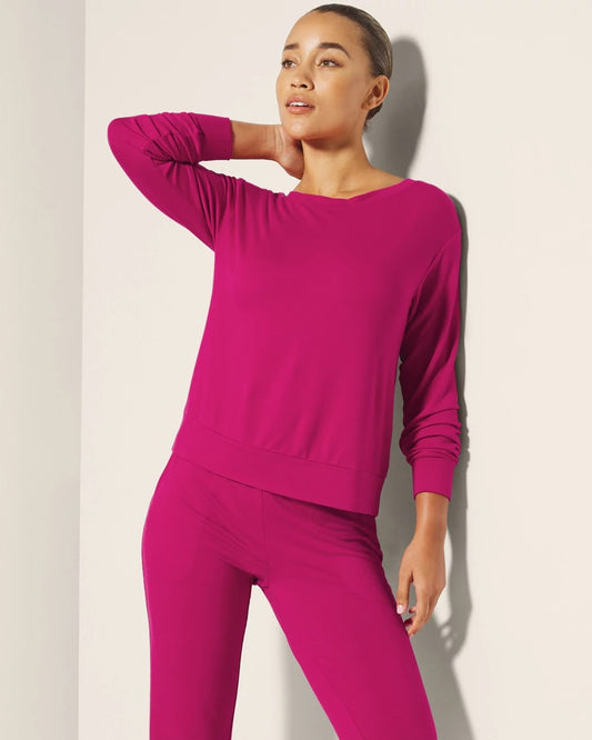 PINK COSMO Long-Sleeve Pajama Top