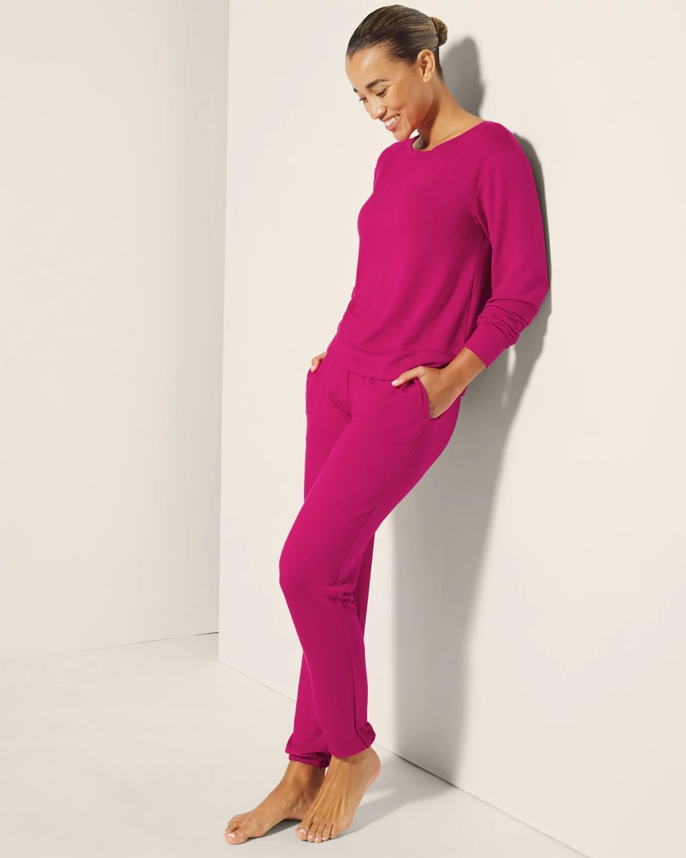 PINK COSMO Long-Sleeve Pajama Top