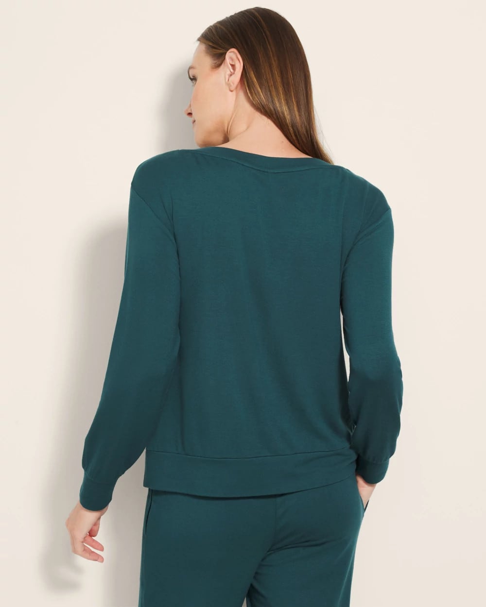 DEEP TEAL Long-Sleeve Pajama Top