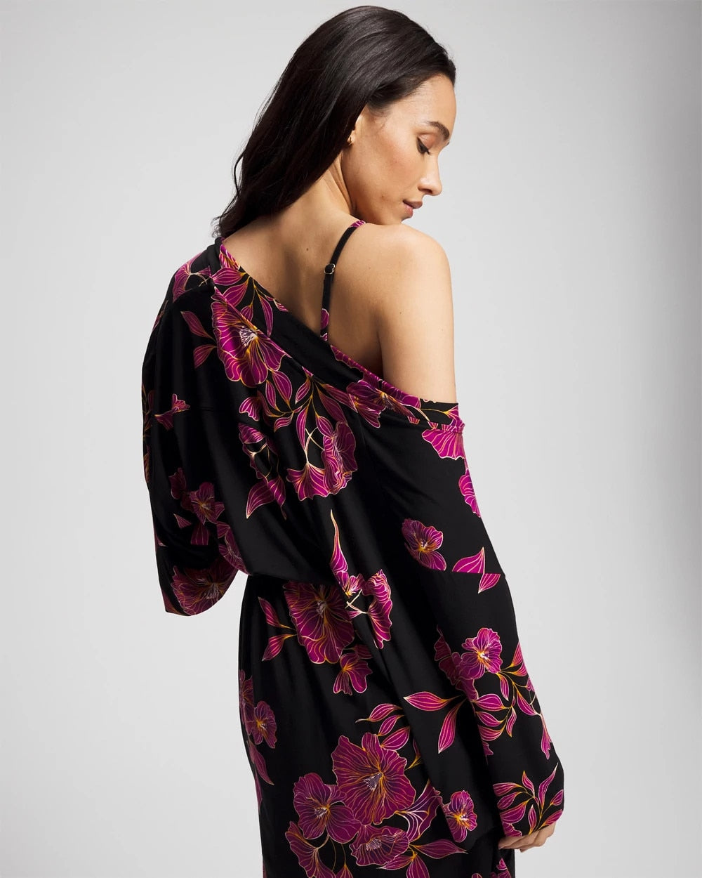 GILDED BLOOMS MAGENTA Short Robe
