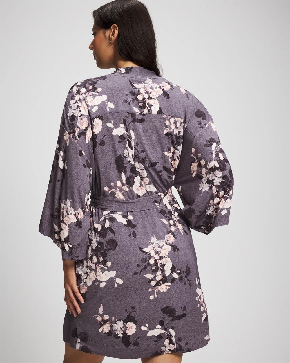 FLORAL DREAMS GRAY Short Robe