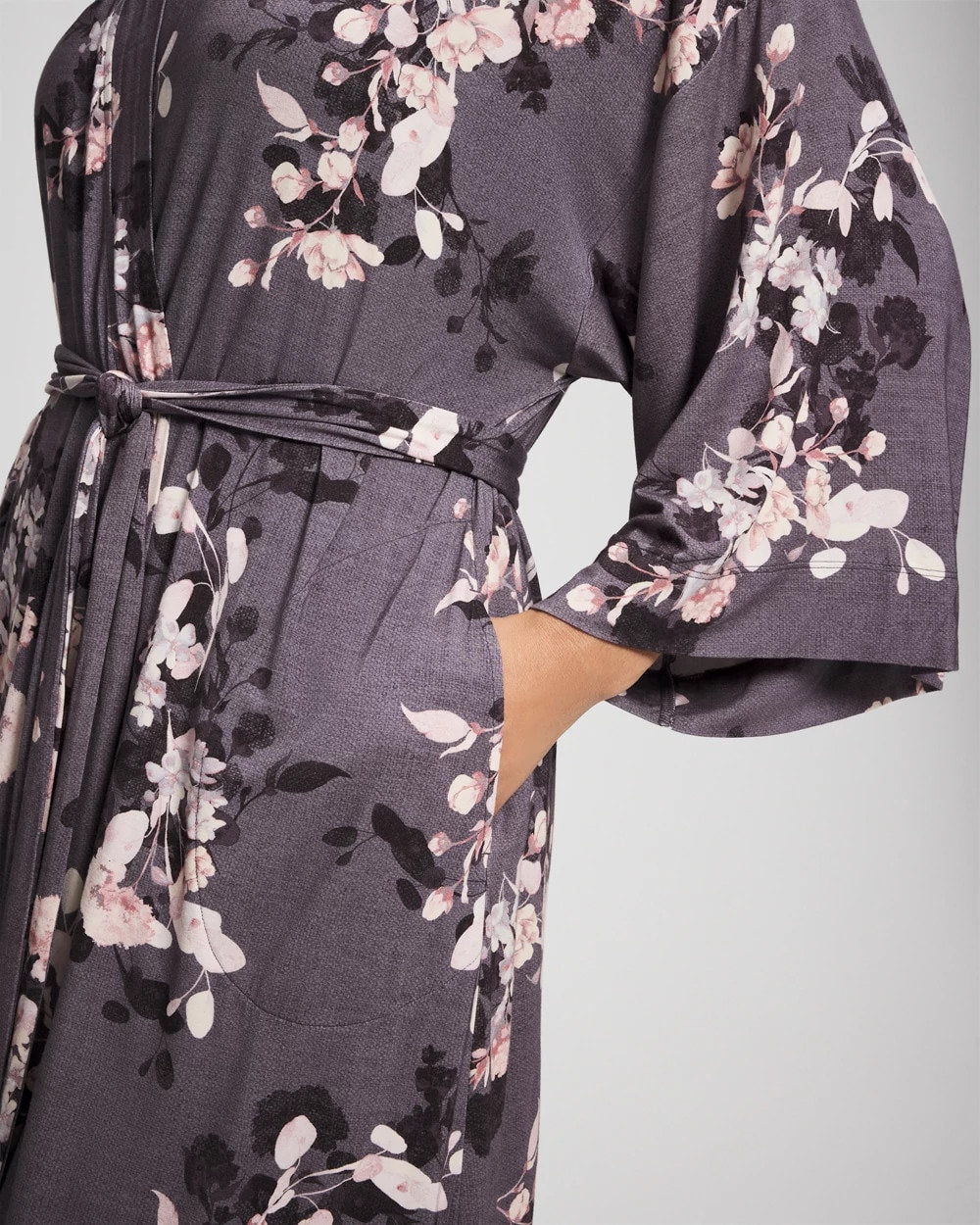 FLORAL DREAMS GRAY Short Robe