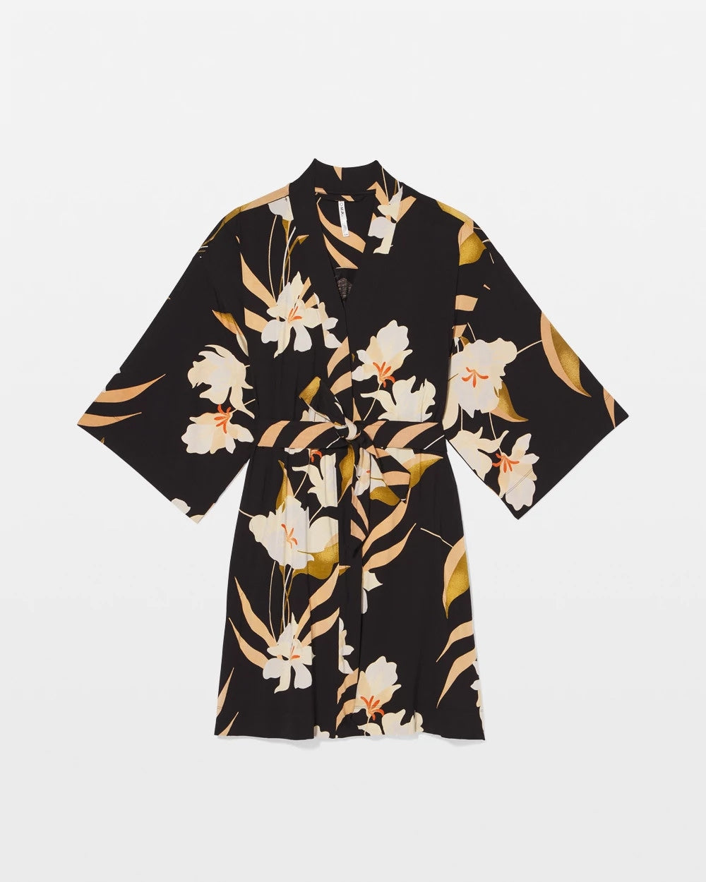 MYSTIC BLOOMS BLACK MID Short Robe