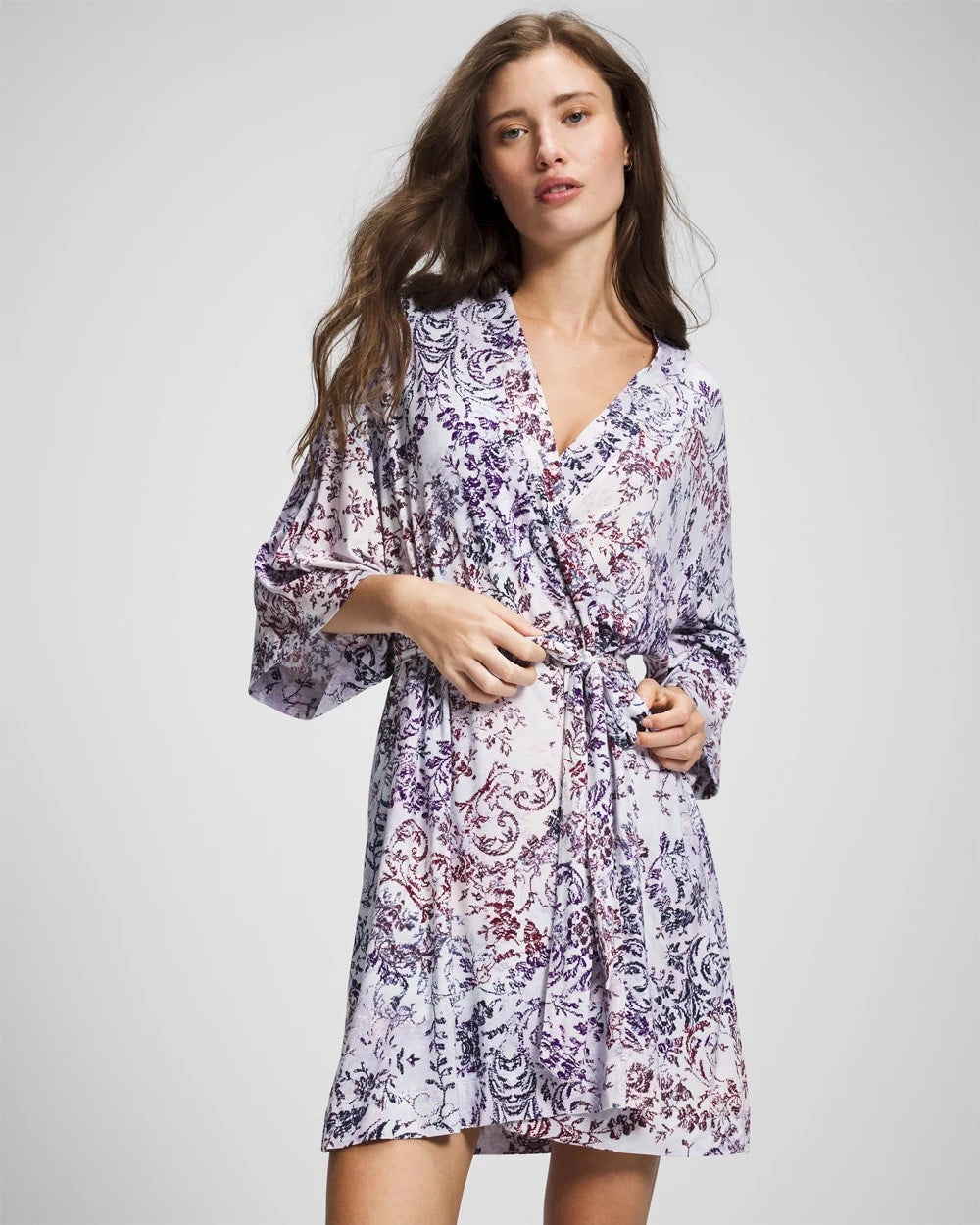 LACE HARMONY LILAC Short Robe