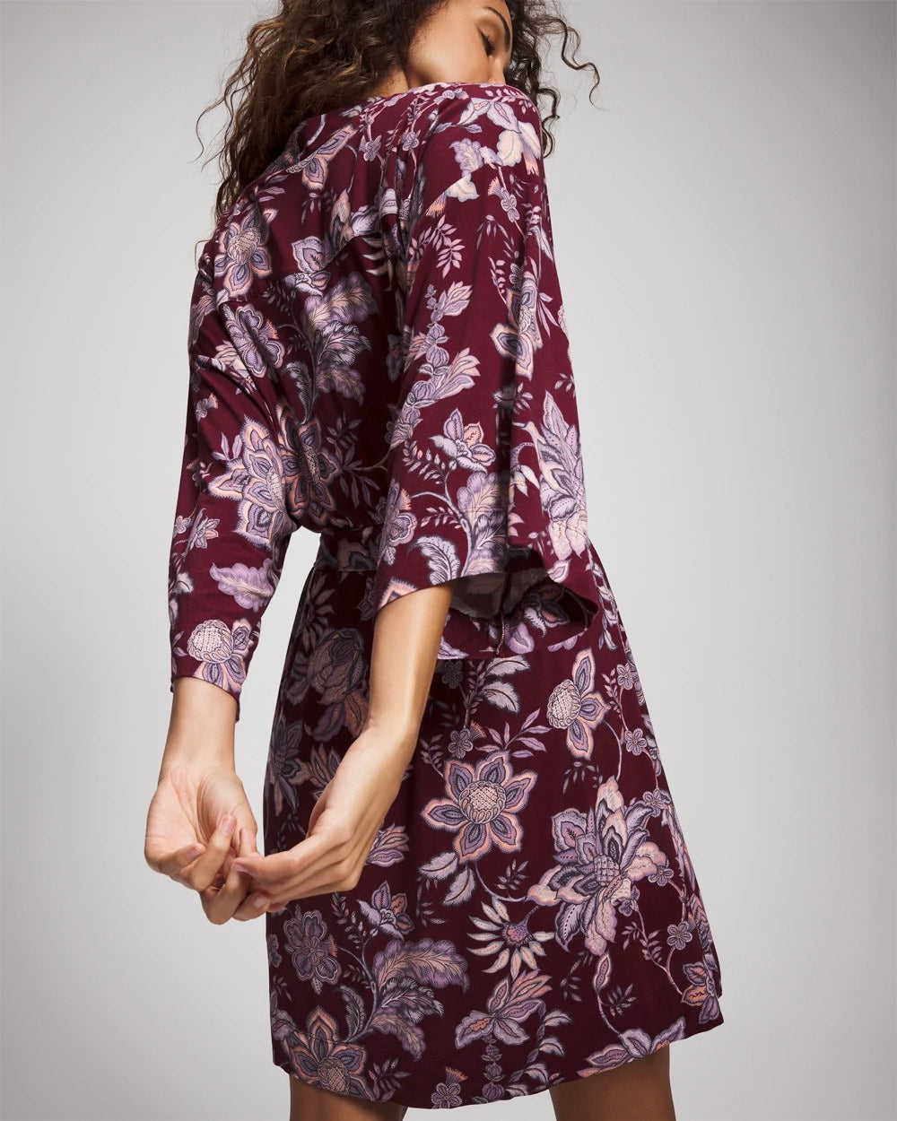 PAISLEY SPLENDOR PLUM Short Robe