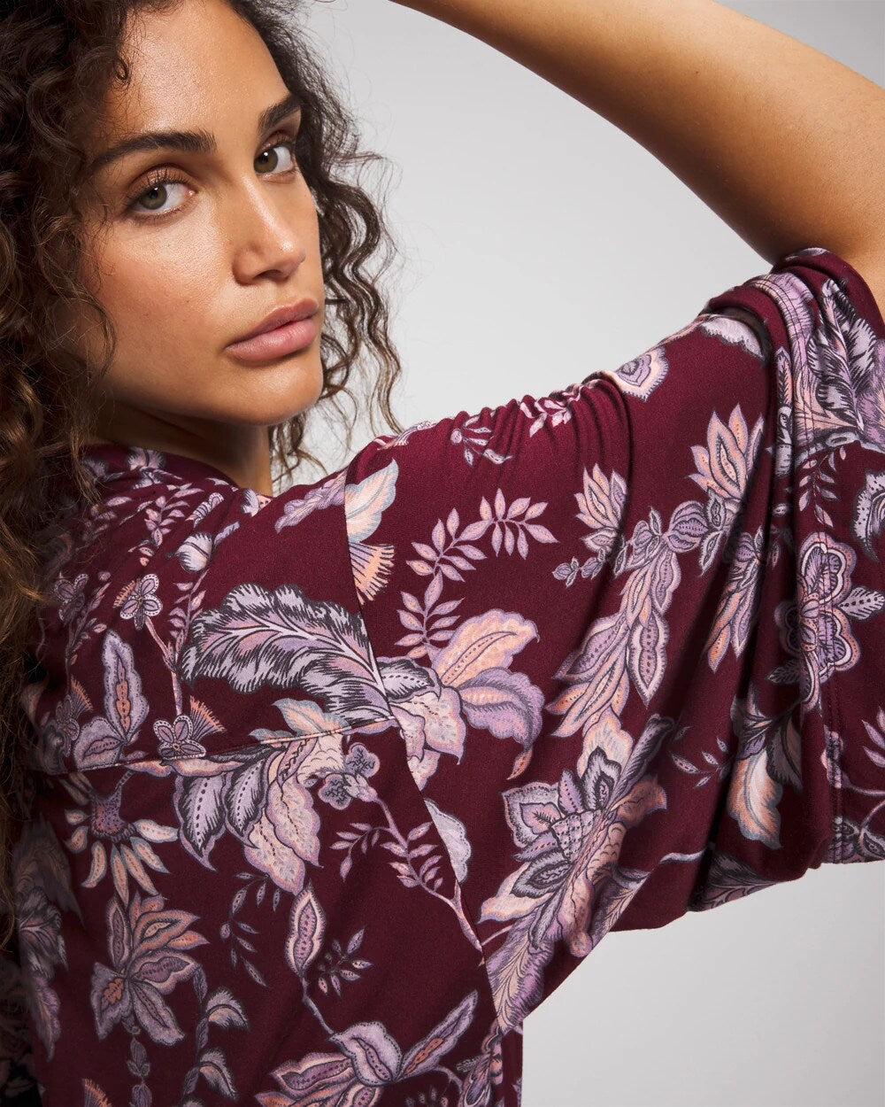 PAISLEY SPLENDOR PLUM Short Robe
