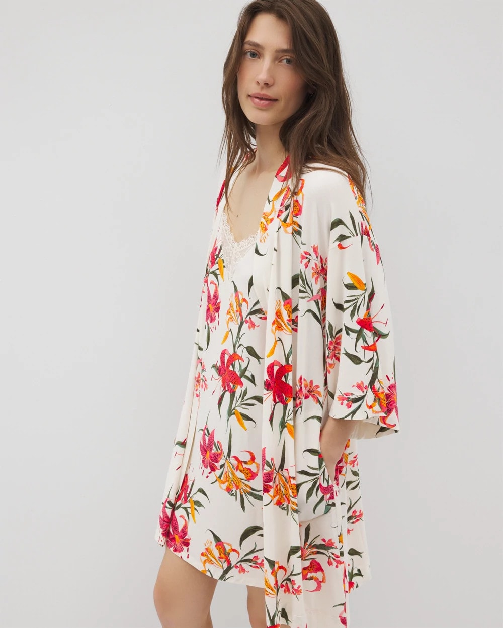 LE TIGRE FLORA CHAMPAGNE Short Robe