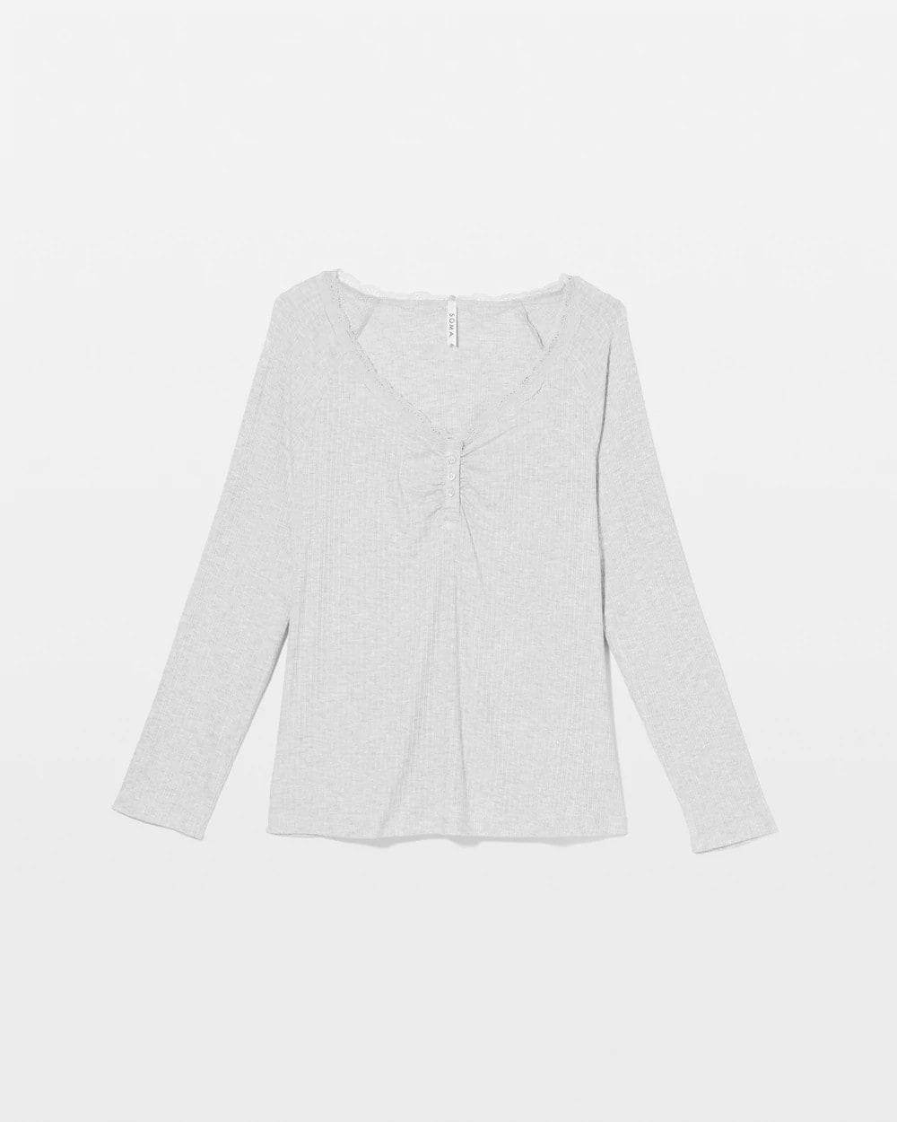 HEATHER FROST Pointelle Long Sleeve Pajama Top