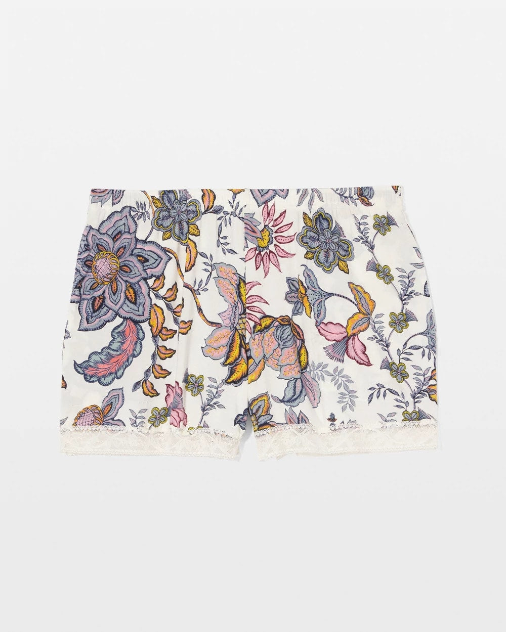 PAISLEY SPLENDOR CHAMP Lace-Trim Pajama Shorts