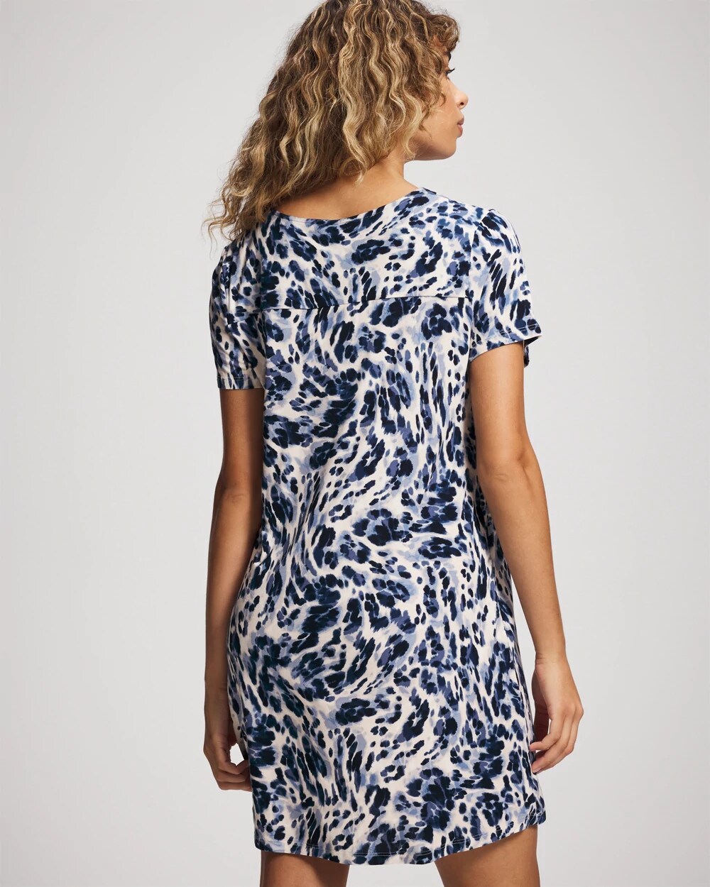 LOVELIEST LEOPARD PARCH M Short Sleeve Scoop Neck Sleepshirt