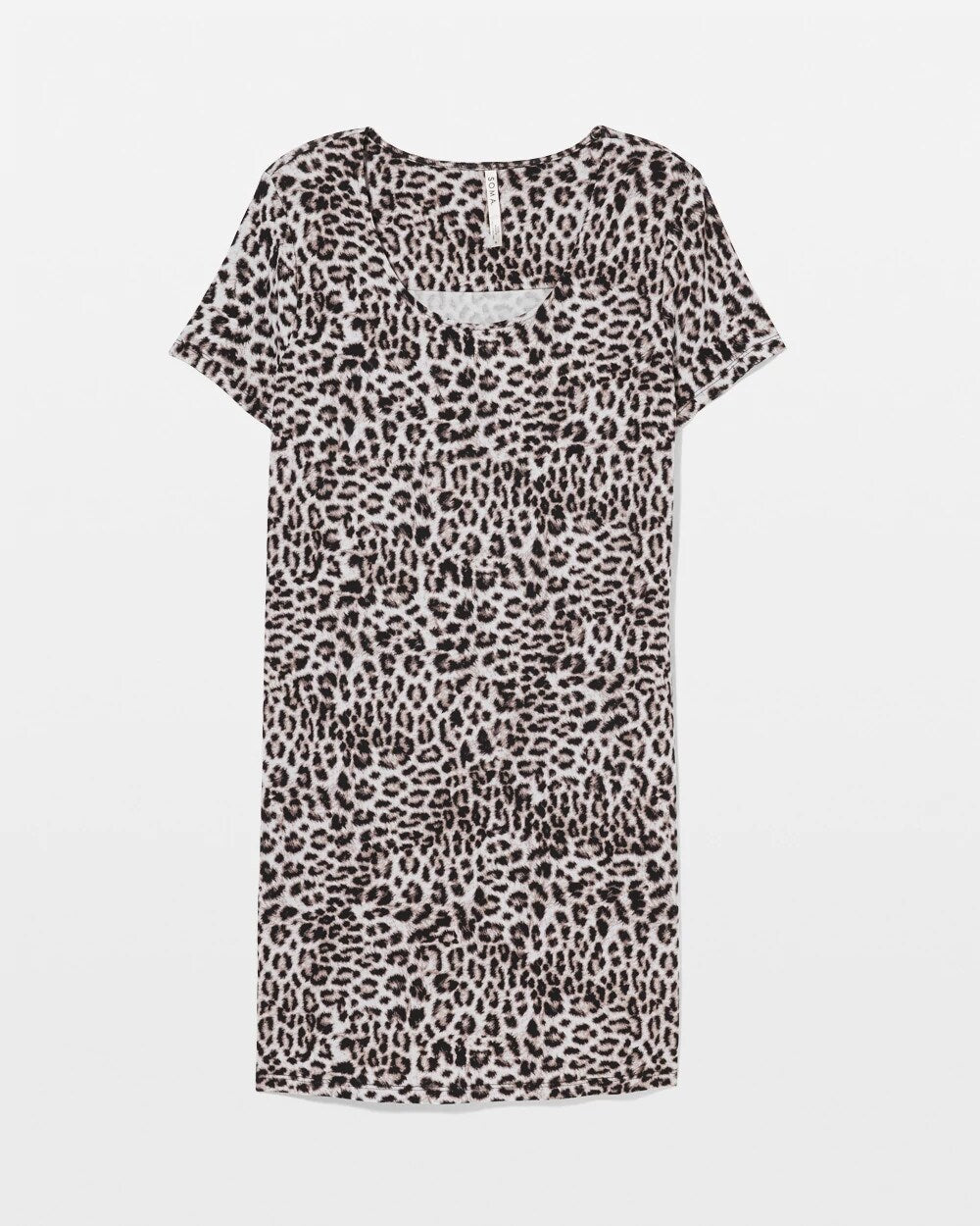 DIVINE LEOPARD TAUPE Short Sleeve Scoop Neck Sleepshirt