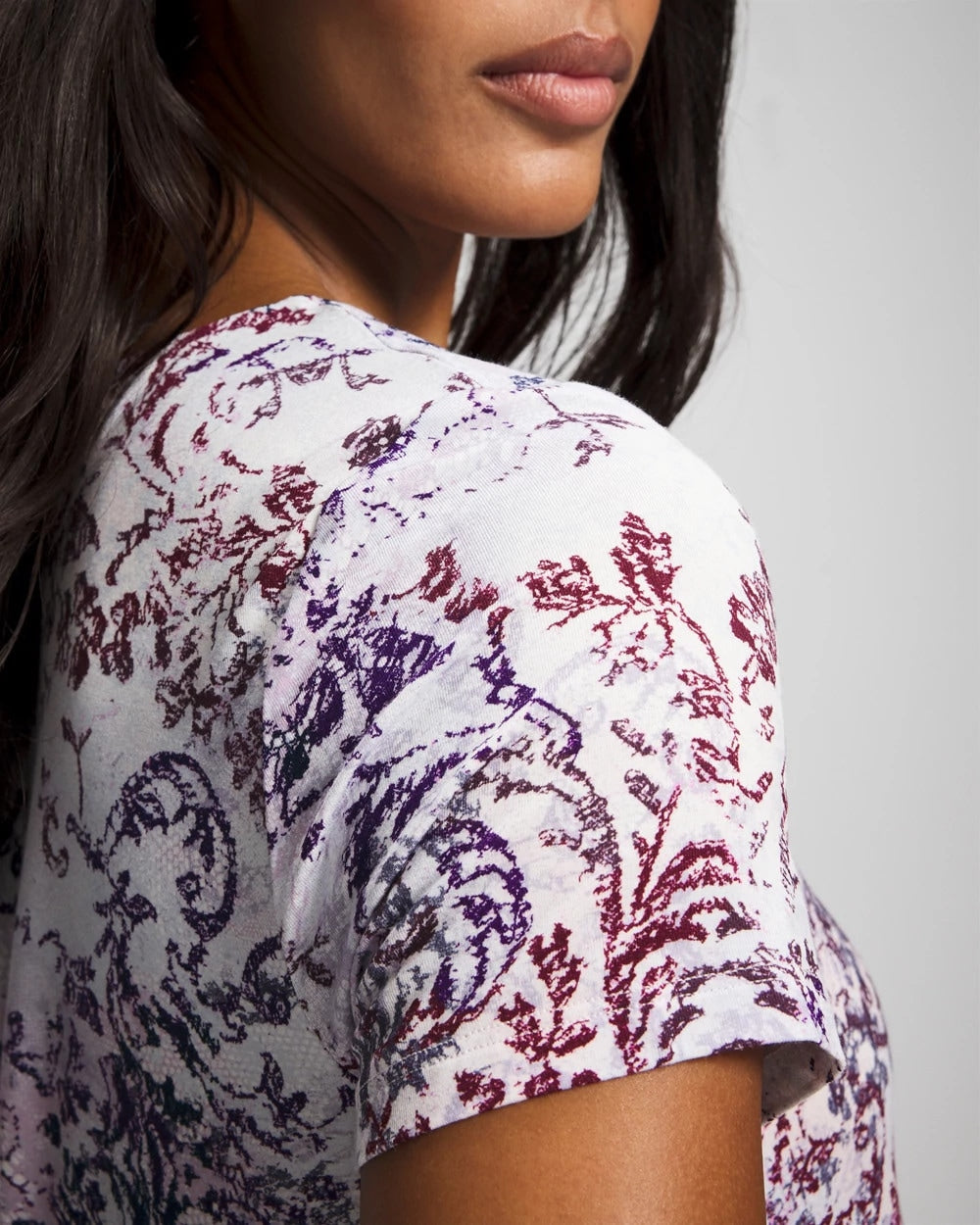 LACE HARMONY LILAC Short Sleeve Scoop Neck Sleepshirt