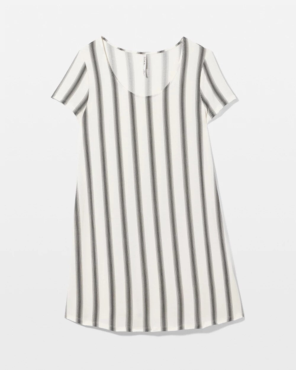 HAMPTON STRIPE BLACK Short Sleeve Scoop Neck Sleepshirt