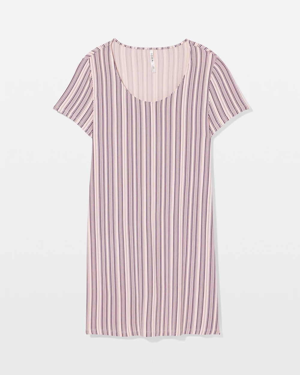 AMITY STRIPE SEPIA ROSE Short Sleeve Scoop Neck Sleepshirt