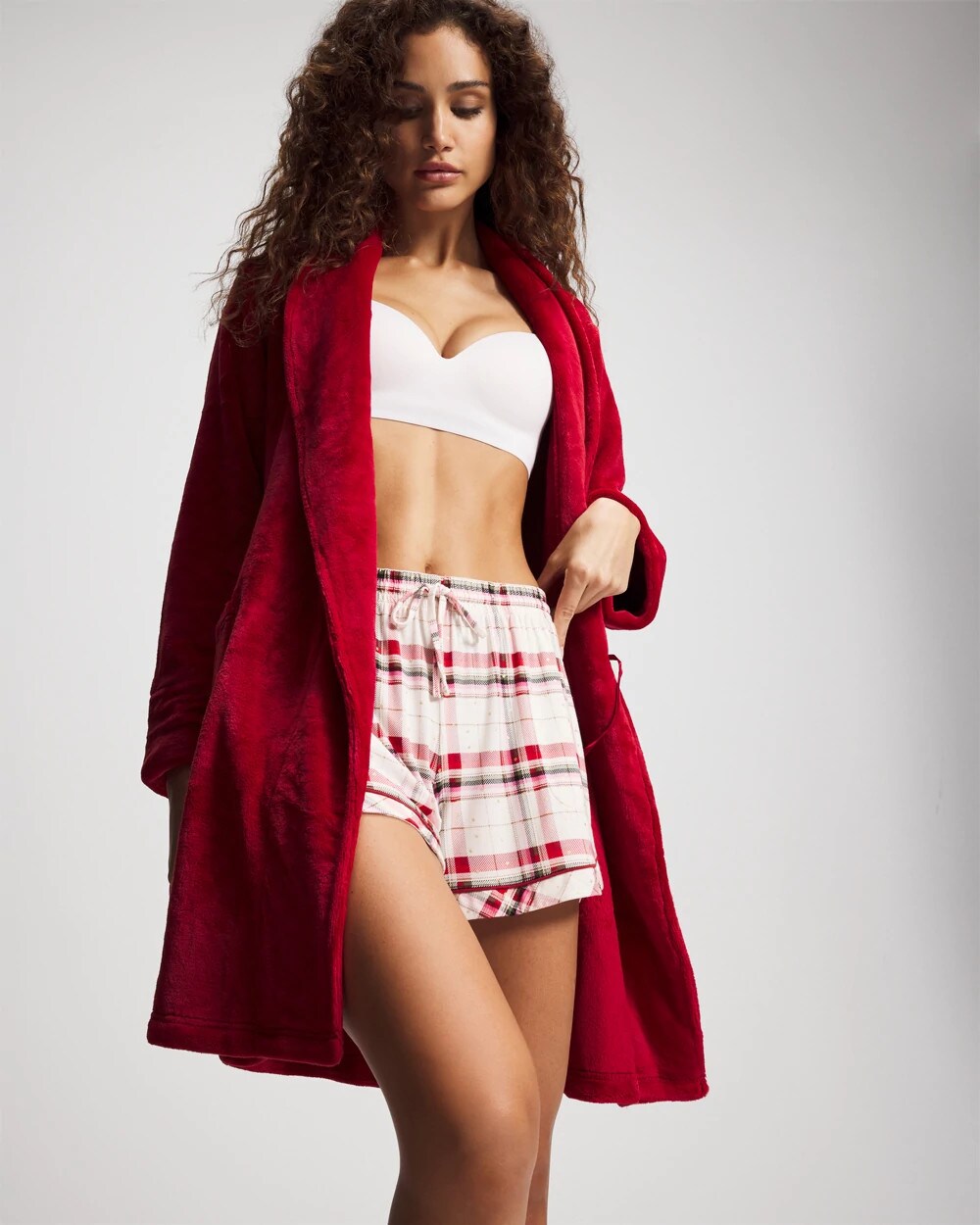 PAINT THE TOWN RED Plush Short Robe