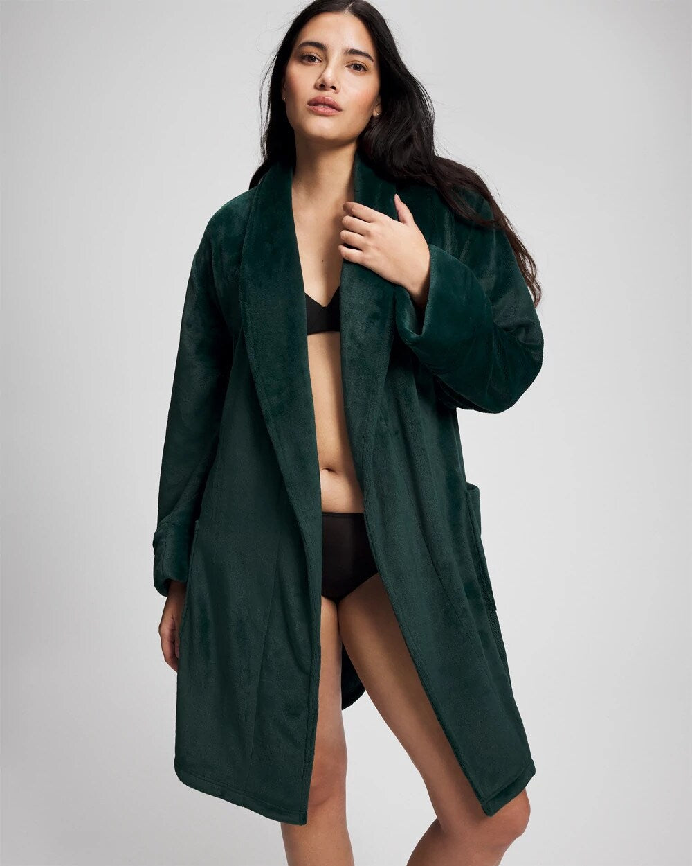 GREEN JOLIE Plush Short Robe