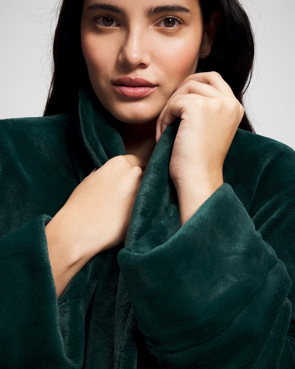 GREEN JOLIE Plush Short Robe