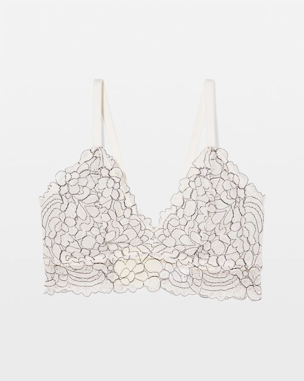 IVORY/BLACK CD Corded Lace Bralette