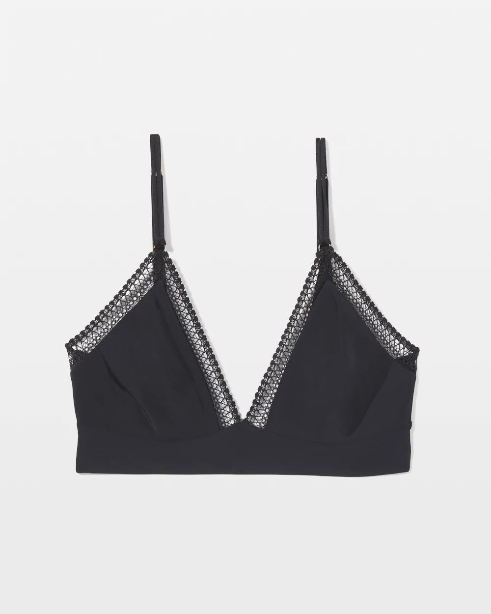 BLACK Geo Lace Trim Bralette