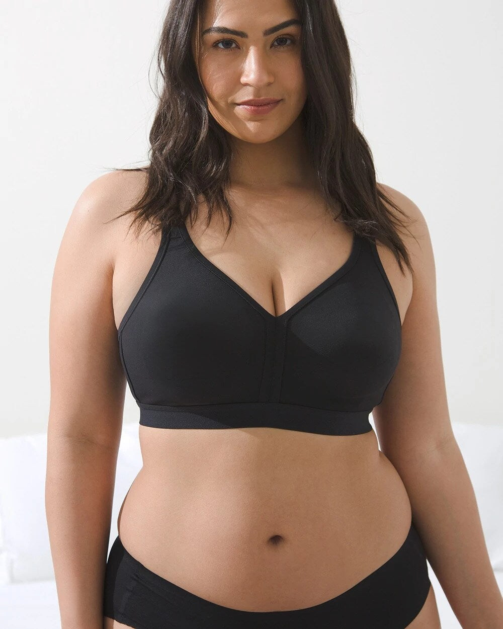 BLACK Wireless Unlined Full Coverage Bra
