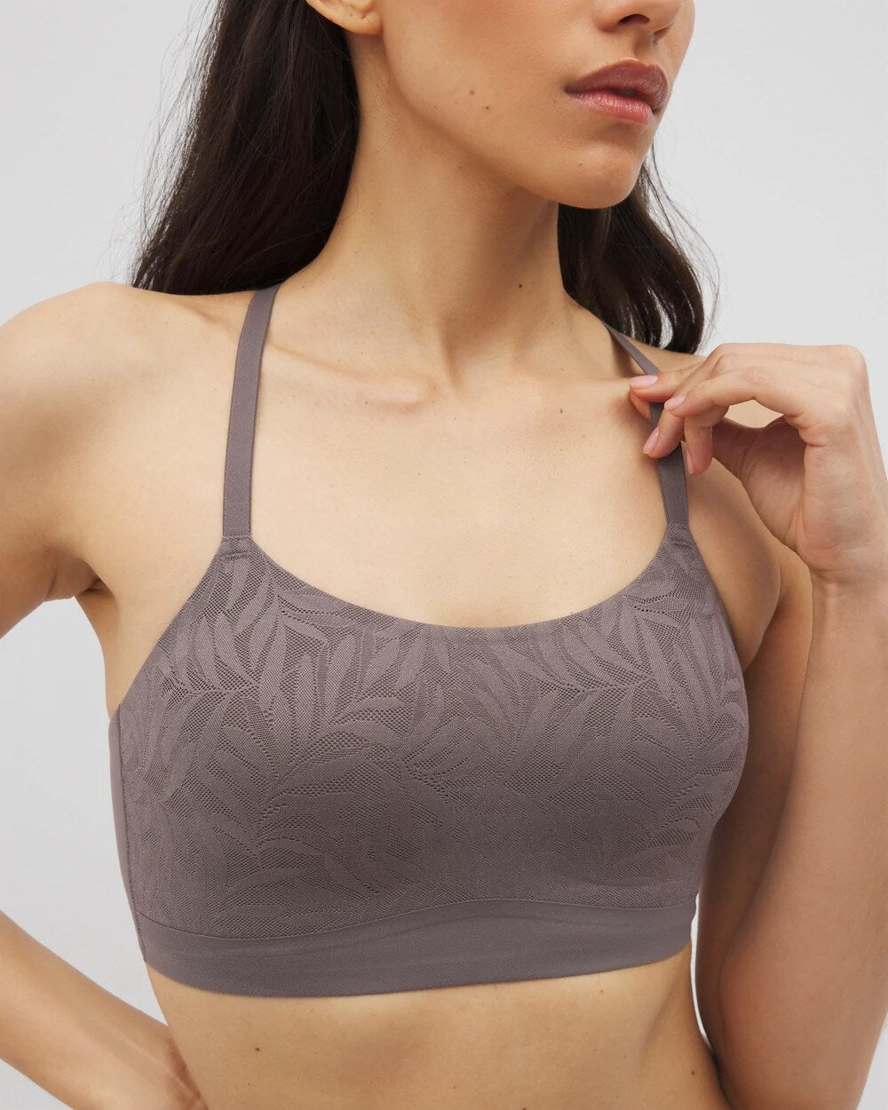 GRAY ABYSS Lace Adjustable Bralette