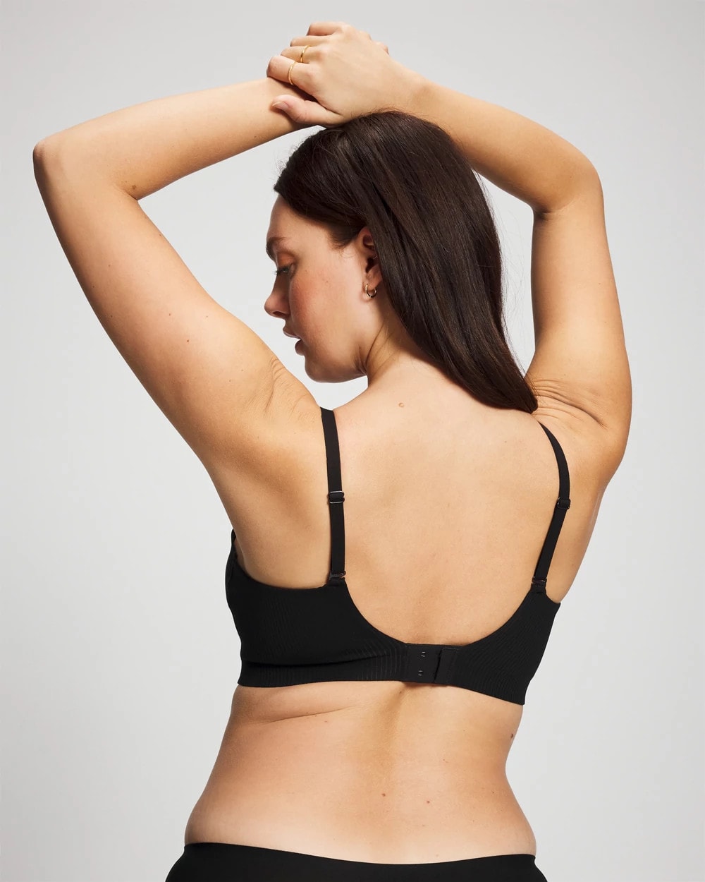 BLACK Rib Adjustable Bralette
