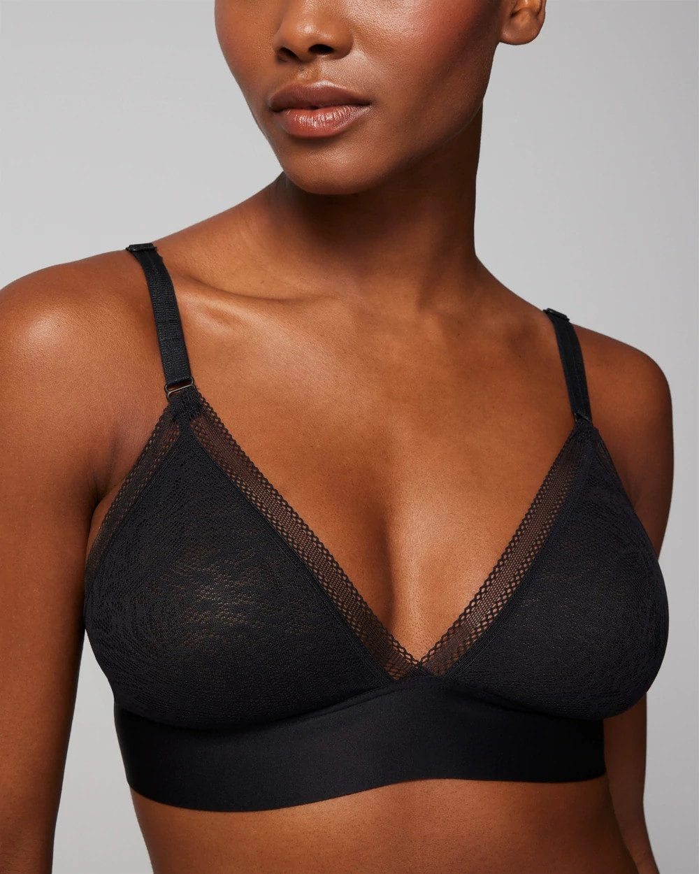 BLACK Triangle Bralette with Lace