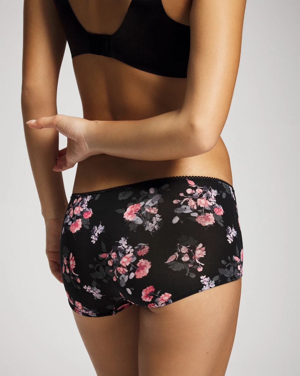 FLORAL DREAMS BLACK MINI Lace Boyshort Panty
