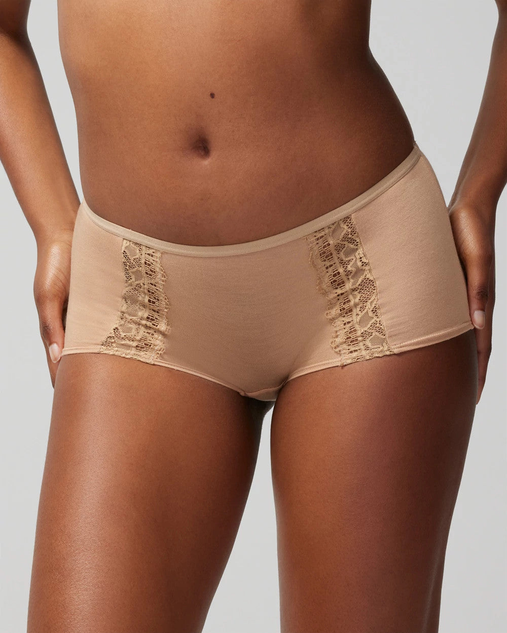 WARM AMBER Boyshort Panty with Enchanting Lace