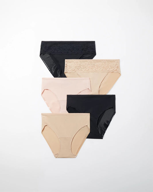 BASIC MULTI PACK Hipster Panty with Lace 5 Pack